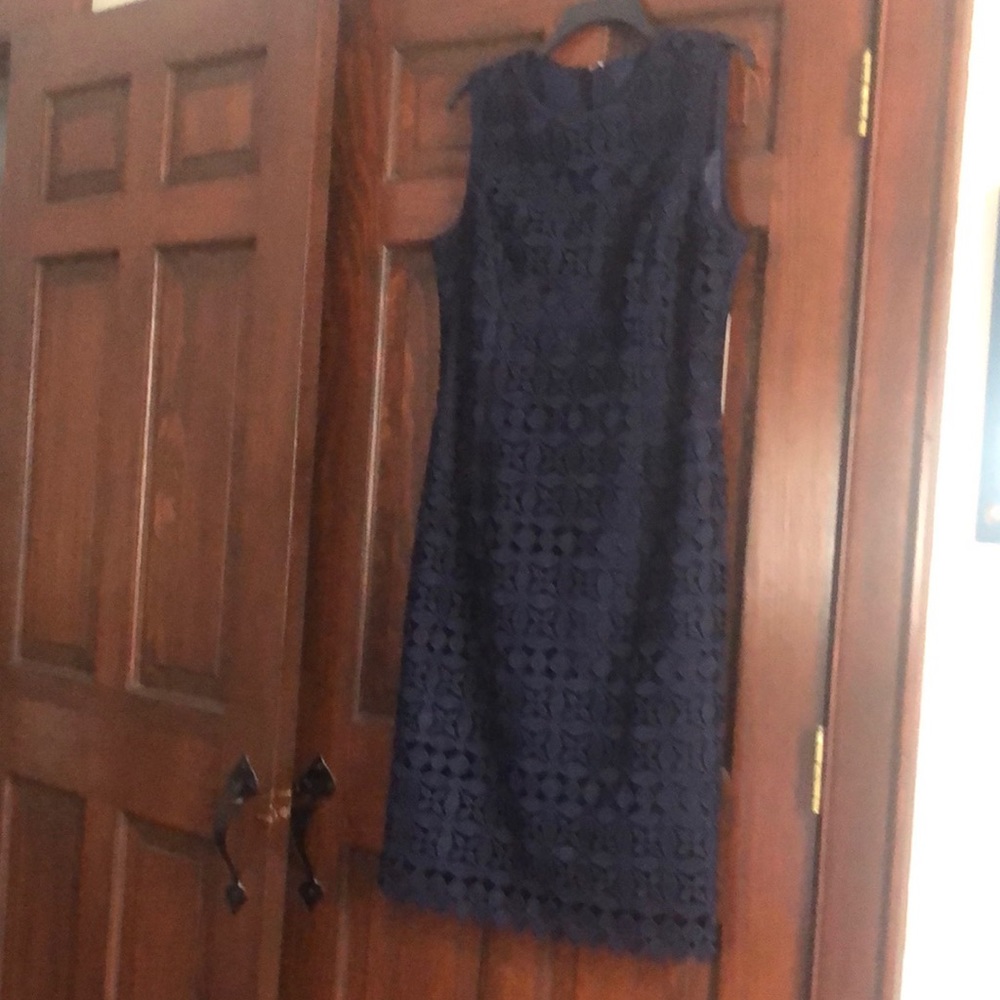 Navy blue crocheted dress